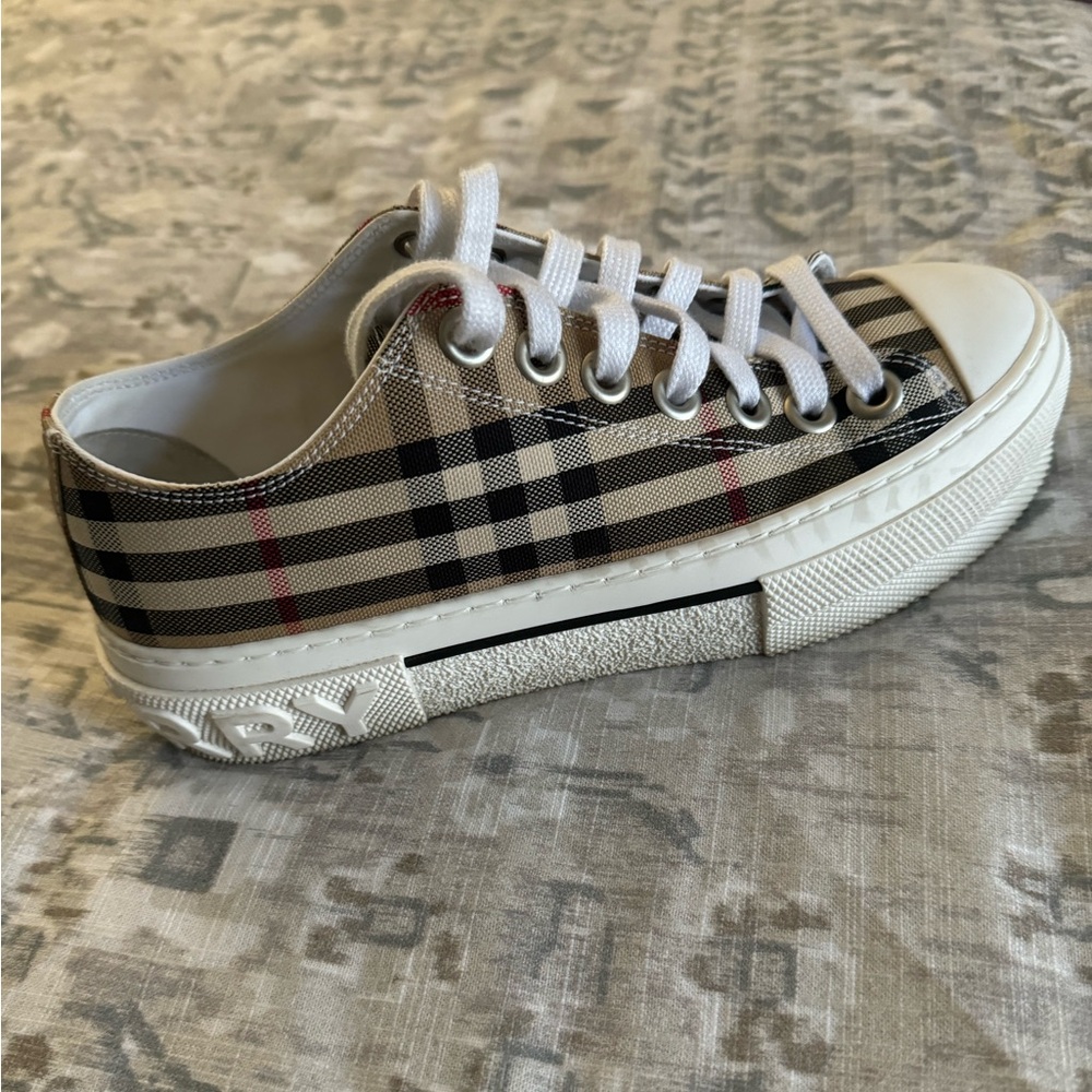 Authentic Burberry check cotton sneakers